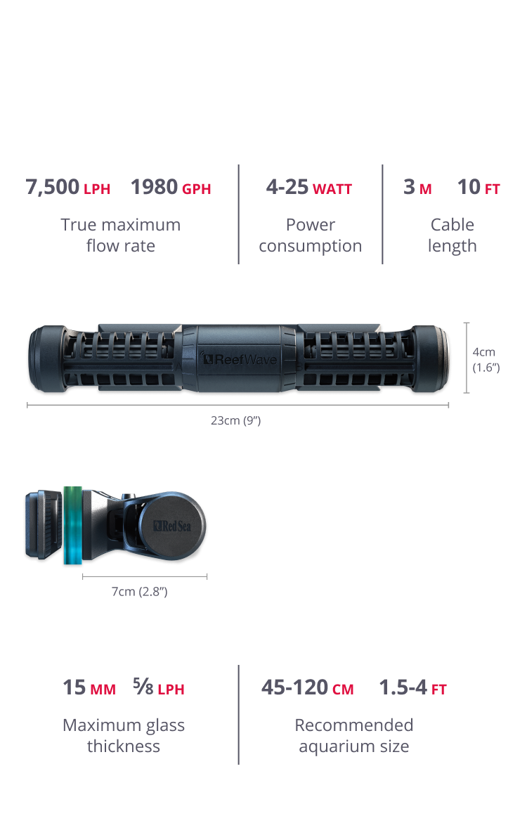 Red Sea's ReefWave - Silent, smart & powerful wave pumps.