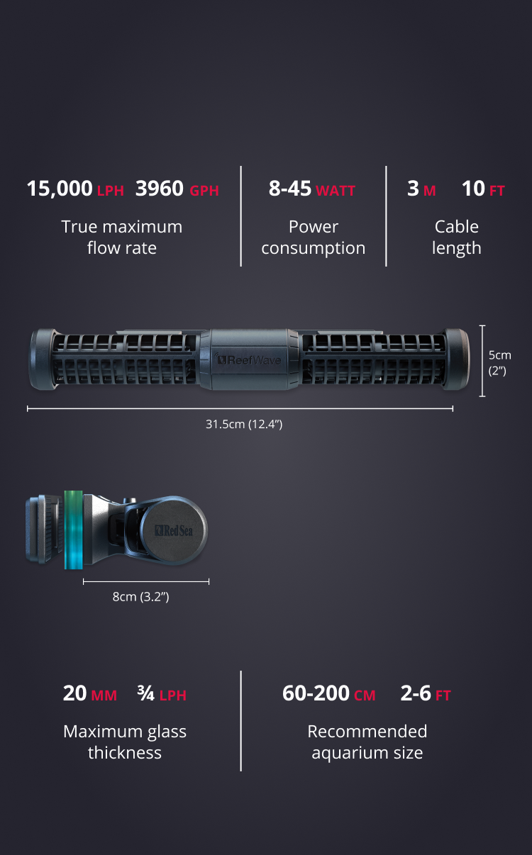 Red Sea's ReefWave - Silent, smart & powerful wave pumps.